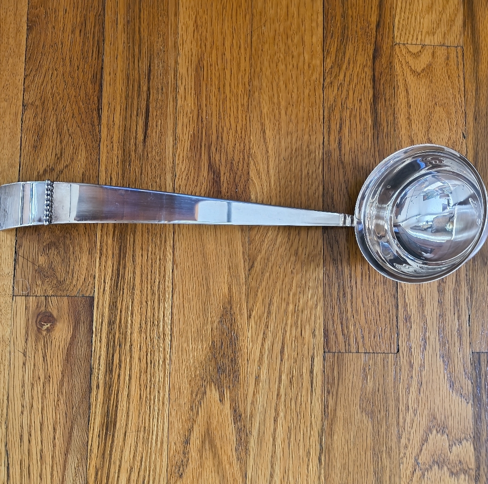 MCM Vintage Punch Bowl Ladle SSS Quadruple Silver Plate Hawthore NY Silverplate